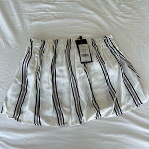 Striped Flowy Cropped Tube Top - Purple White and Black